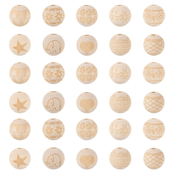 PandaHall 100Pcs 10 Style Unfinished Natural Wood European Beads, Large Hole Beads, for DIY Painting Craft, Laser Engraved Pattern, Round..., Orange
PandaHall 100Pcs 10 Style Unfinished Natural Wood European Beads, Large Hole Beads, for DIY Painting Craft, Laser Engraved Pattern, Round..., Orange