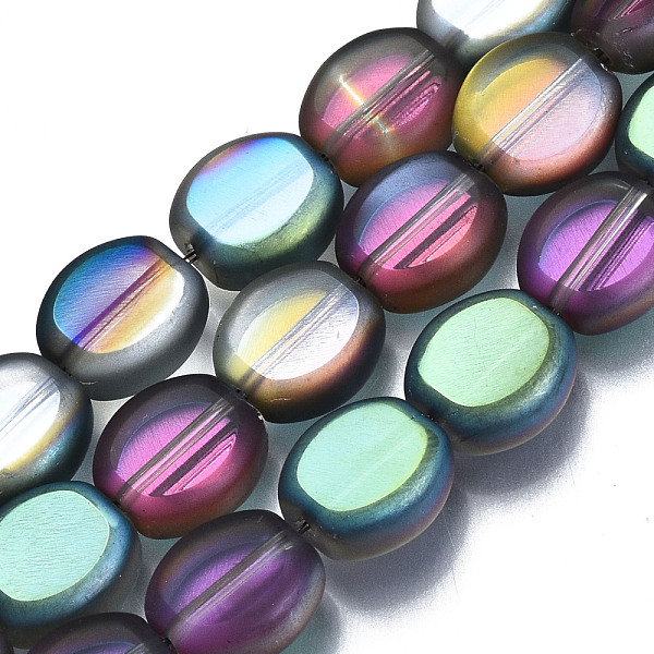 PandaHall Electroplate Transparent Glass Beads Strands, Oval, Multi-color Plated, 9.5x9x4mm, Hole: 1mm, about 63~64pcs/strand, 24.02...
PandaHall Electroplate Transparent Glass Beads Strands, Oval, Multi-color Plated, 9.5x9x4mm, Hole: 1mm, about 63~64pcs/strand, 24.02...