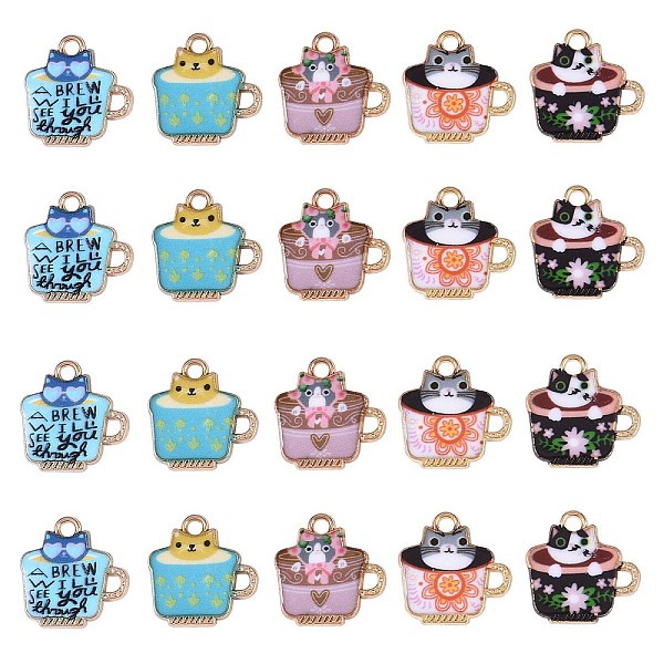 PandaHall 50pcs 5 Style Zinc Alloy Enamel Pendants, Light Gold, Cup with Cat, Mixed Color, 15x15x2mm, Hole: 1.6mm, 10pcs/style Alloy+Enamel..., Multicolor
PandaHall 50pcs 5 Style Zinc Alloy Enamel Pendants, Light Gold, Cup with Cat, Mixed Color, 15x15x2mm, Hole: 1.6mm, 10pcs/style Alloy+Enamel..., Multicolor