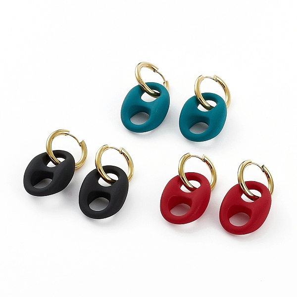 PandaHall 304 Stainless Steel Huggie Hoop Earrings, with Rubberized Style Acrylic Oval Links, Golden, Mixed Color, 47mm, Pin: 1mm, 3..., Multicolor
PandaHall 304 Stainless Steel Huggie Hoop Earrings, with Rubberized Style Acrylic Oval Links, Golden, Mixed Color, 47mm, Pin: 1mm, 3..., Multicolor