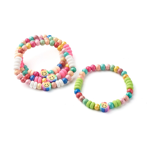 PandaHall Natural Wood Round Beads Stretch Bracelets for Kid, with Handmade Polymer Clay Beads, Flower with Smile, Mixed Color, Inner..., Multicolor
PandaHall Natural Wood Round Beads Stretch Bracelets for Kid, with Handmade Polymer Clay Beads, Flower with Smile, Mixed Color, Inner..., Multicolor