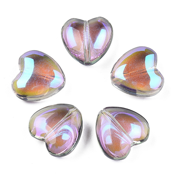PandaHall Transparent Electroplate Glass Beads, AB Color Plated , Heart, Violet, 12x12x5.5mm, Hole: 1mm Glass Heart Purple
PandaHall Transparent Electroplate Glass Beads, AB Color Plated , Heart, Violet, 12x12x5.5mm, Hole: 1mm Glass Heart Purple