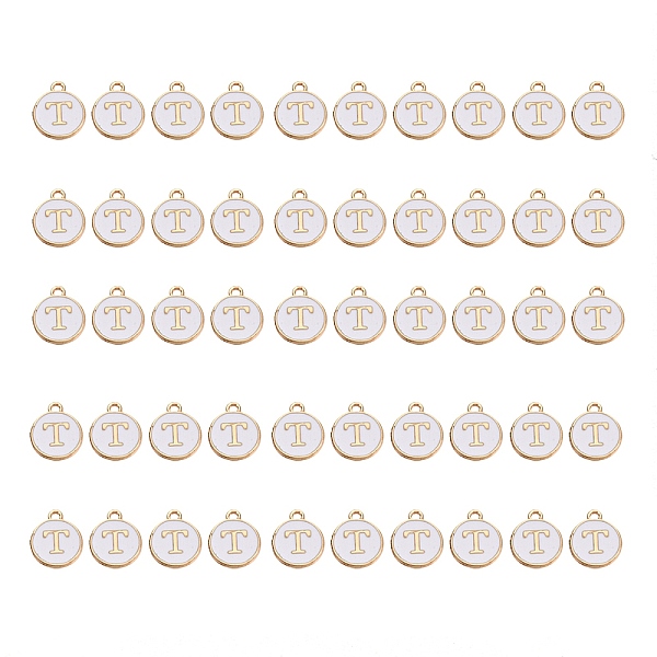 PandaHall Golden Plated Alloy Charms, with Enamel, Enamelled Sequins, Flat Round, White, Letter.T, 14x12x2mm, Hole: 1.5mm, 50pcs/Box...
PandaHall Golden Plated Alloy Charms, with Enamel, Enamelled Sequins, Flat Round, White, Letter.T, 14x12x2mm, Hole: 1.5mm, 50pcs/Box...