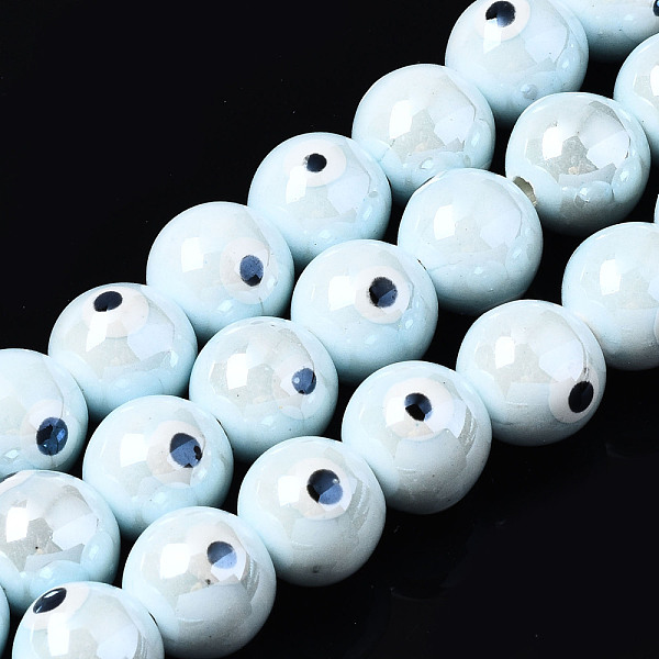 PandaHall Handmade Porcelain Ceramic Beads Strands, Bright Glazed Porcelain, Round with Evil Eye, Light Cyan, 10.5mm, Hole: 1.8mm, about...
PandaHall Handmade Porcelain Ceramic Beads Strands, Bright Glazed Porcelain, Round with Evil Eye, Light Cyan, 10.5mm, Hole: 1.8mm, about...
