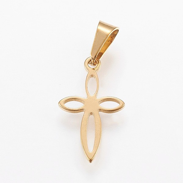 PandaHall 304 Stainless Steel Pendants, Cross, Golden, 17x10x1mm, Hole: 6x3.5mm 304 Stainless Steel Cross
PandaHall 304 Stainless Steel Pendants, Cross, Golden, 17x10x1mm, Hole: 6x3.5mm 304 Stainless Steel Cross