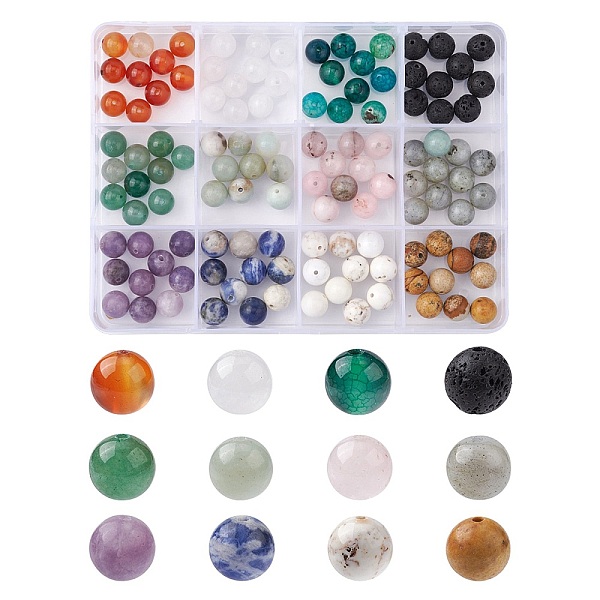 PandaHall 120Pcs 12 Styles Mixed Gemstone Round Beads, Mixed Dyed and Undyed, 8~8.5mm, Hole: 1mm, 10pcs/style Mixed Stone Round
PandaHall 120Pcs 12 Styles Mixed Gemstone Round Beads, Mixed Dyed and Undyed, 8~8.5mm, Hole: 1mm, 10pcs/style Mixed Stone Round