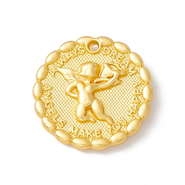PandaHall Alloy Pendents, Flat Round with Cupid/Cheru, Matte Gold Color, 16x3.5mm, Hole: 1mm Alloy Flat Round
PandaHall Alloy Pendents, Flat Round with Cupid/Cheru, Matte Gold Color, 16x3.5mm, Hole: 1mm Alloy Flat Round