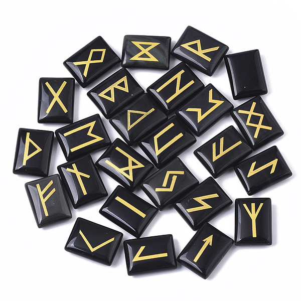 PandaHall Natural Obsidian Cabochons, Divination Stone, Rectangle with Runes/Futhark/Futhorc, 20x15x6.5mm, 25pcs/et Obsidian Rectangle
PandaHall Natural Obsidian Cabochons, Divination Stone, Rectangle with Runes/Futhark/Futhorc, 20x15x6.5mm, 25pcs/et Obsidian Rectangle