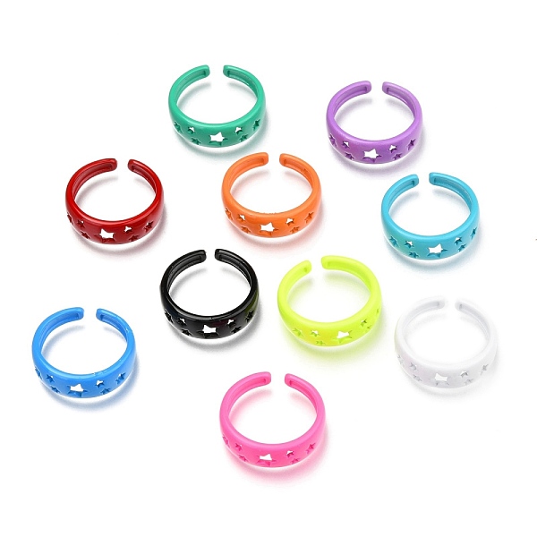PandaHall Spray Painted Brass Cuff Rings, Open Rings, Star, Mixed Color, US Size 8(18.1mm) Brass Multicolor
PandaHall Spray Painted Brass Cuff Rings, Open Rings, Star, Mixed Color, US Size 8(18.1mm) Brass Multicolor