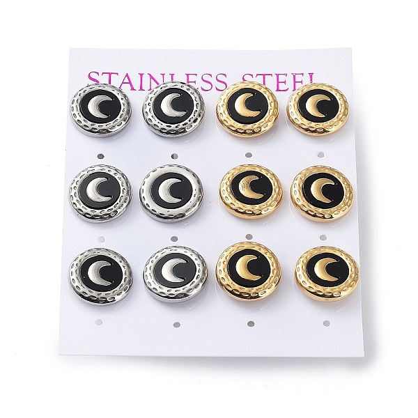 PandaHall 6 Pair 2 Color Crescent Moon Acrylic Stud Earrings, 304 Stainless Steel Earrings, Golden & Stainless Steel Color, 13mm, 3..., Black
PandaHall 6 Pair 2 Color Crescent Moon Acrylic Stud Earrings, 304 Stainless Steel Earrings, Golden & Stainless Steel Color, 13mm, 3..., Black