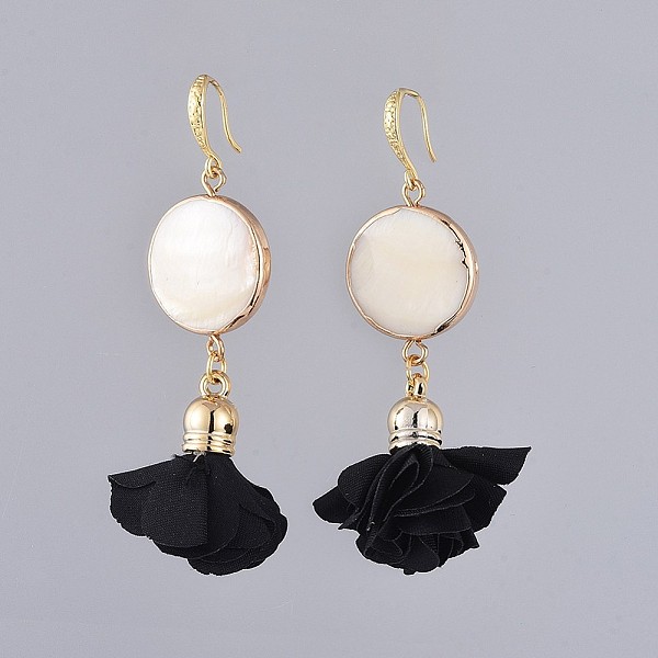 PandaHall Dangle Earrings, with Brass Earring Hooks, Electroplate Freshwater Shell Links, Cloth Pendants, with Acrylic Findings and..., Black
PandaHall Dangle Earrings, with Brass Earring Hooks, Electroplate Freshwater Shell Links, Cloth Pendants, with Acrylic Findings and..., Black