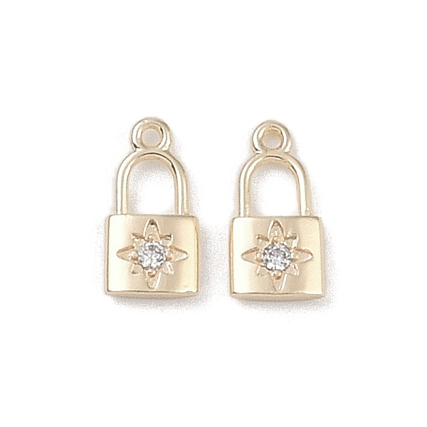 PandaHall Brass Micro Pave Clear Cubic Zirconia Pendants, Lock Charms, Real 18K Gold Plated, 10x5x1.5mm, Hole: 0.8mm Brass+Cubic Zirconia...
PandaHall Brass Micro Pave Clear Cubic Zirconia Pendants, Lock Charms, Real 18K Gold Plated, 10x5x1.5mm, Hole: 0.8mm Brass+Cubic Zirconia...