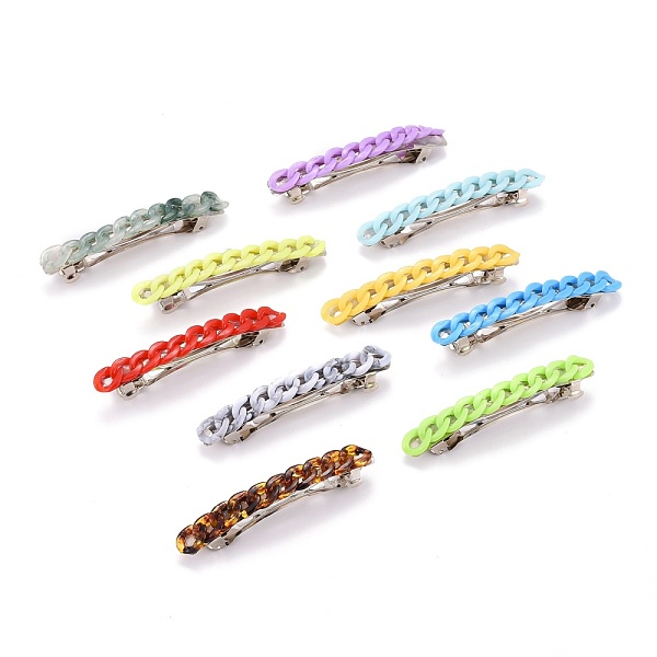 PandaHall Opaque Acrylic Twist Chains Hair Barrettes, Ponytail Holder Statement, with Hair Accessories for Women, Mixed Color..., Multicolor
PandaHall Opaque Acrylic Twist Chains Hair Barrettes, Ponytail Holder Statement, with Hair Accessories for Women, Mixed Color..., Multicolor