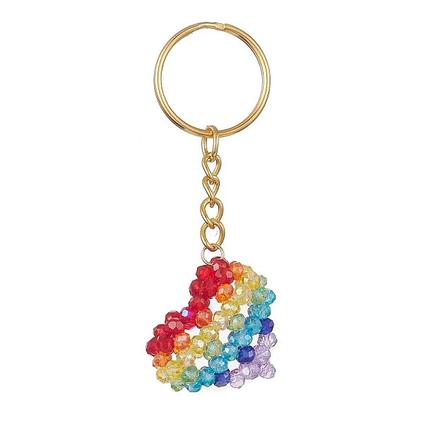 PandaHall Glass Beaded Pendant Keychain, Iron Split Key Rings, Heart, Colorful, 8cm Glass Heart
PandaHall Glass Beaded Pendant Keychain, Iron Split Key Rings, Heart, Colorful, 8cm Glass Heart