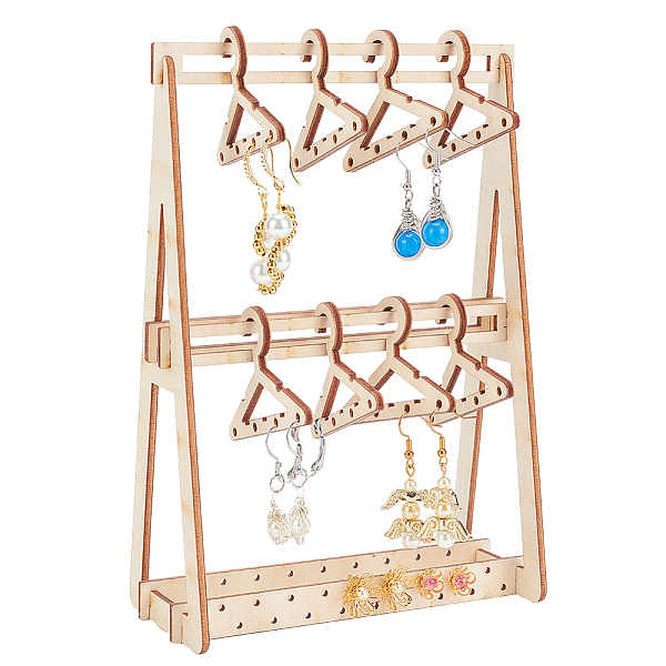 PandaHall Wood Earrings Display Hanger, Clothes Hangers Shaped Earring Studs Organizer Holder, with 8Pcs Mini Hangers, Bisque, Finished..., Orange
PandaHall Wood Earrings Display Hanger, Clothes Hangers Shaped Earring Studs Organizer Holder, with 8Pcs Mini Hangers, Bisque, Finished..., Orange