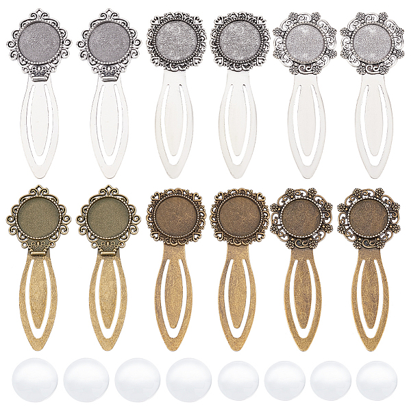PandaHall DIY Blank Dome Bookmark Making Kit, Including Tibetan Style Bookmark Cabochon Settings, Glass Cabochons, Antique Bronze & Antique..., Clear
PandaHall DIY Blank Dome Bookmark Making Kit, Including Tibetan Style Bookmark Cabochon Settings, Glass Cabochons, Antique Bronze & Antique..., Clear