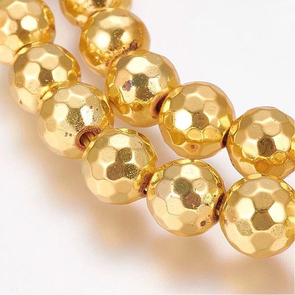 PandaHall Grade AA Non-Magnetic Synthetic Hematite Bead Strands, Round, Faceted(128 Facets), Golden Plated, 8mm, Hole: 1.5mm, about...
PandaHall Grade AA Non-Magnetic Synthetic Hematite Bead Strands, Round, Faceted(128 Facets), Golden Plated, 8mm, Hole: 1.5mm, about...