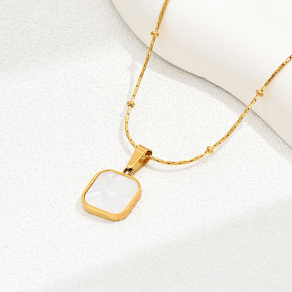 PandaHall Natural Shell Square Pendant Necklace, with Golded Stainless Steel Chains, Seashell Color, 16.14 inch(41cm) Shell Square
PandaHall Natural Shell Square Pendant Necklace, with Golded Stainless Steel Chains, Seashell Color, 16.14 inch(41cm) Shell Square