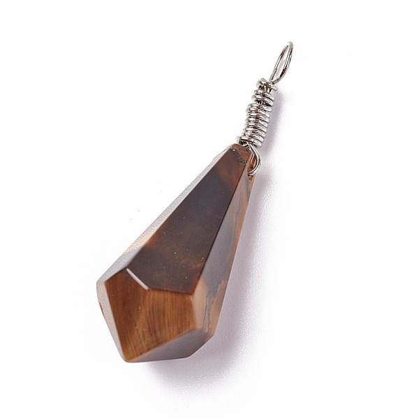 PandaHall Natural Tiger Eye Pendants, with Brass Findings, Cone, Platinum, 44~46x14~15mm, Hole: 4mm Tiger Eye Cone
PandaHall Natural Tiger Eye Pendants, with Brass Findings, Cone, Platinum, 44~46x14~15mm, Hole: 4mm Tiger Eye Cone