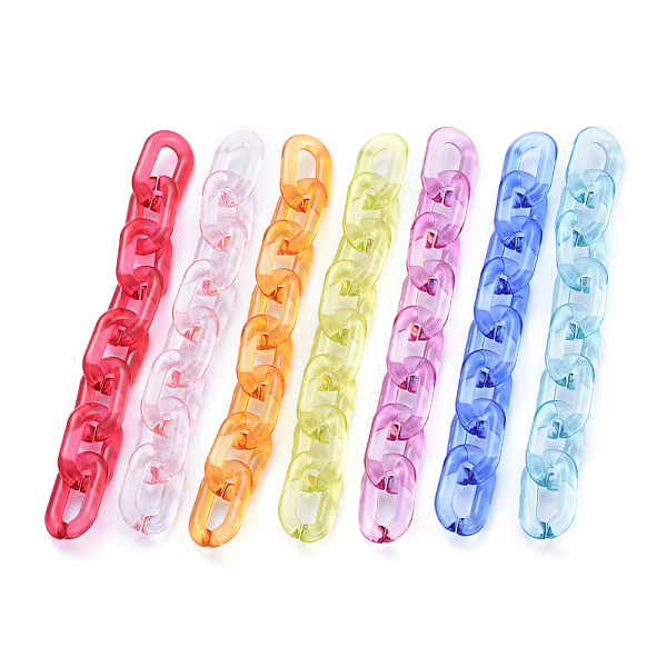PandaHall Handmade Transparent Acrylic Cable Chains, Oval, Mixed Color, Link: 31x19.5x5mm, about 39.37 inch(1m)/strand Acrylic Multicolor
PandaHall Handmade Transparent Acrylic Cable Chains, Oval, Mixed Color, Link: 31x19.5x5mm, about 39.37 inch(1m)/strand Acrylic Multicolor