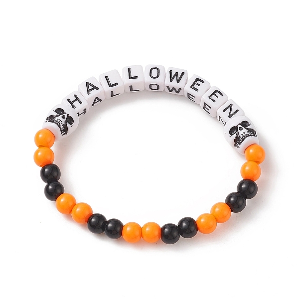 PandaHall Halloween Theme Acrylic Beaded Stretch Bracelets, Skull Bead Bracelet, Orange, Inner Diameter: 2-1/4 inch(5.6cm) Acrylic Orange
PandaHall Halloween Theme Acrylic Beaded Stretch Bracelets, Skull Bead Bracelet, Orange, Inner Diameter: 2-1/4 inch(5.6cm) Acrylic Orange