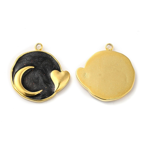 PandaHall Real 18K Gold Plated 304 Stainless Steel Pendants, with Enamel, Flat Round with Moon & Heart Charm, Black, 17.5x17x2mm, Hole...
PandaHall Real 18K Gold Plated 304 Stainless Steel Pendants, with Enamel, Flat Round with Moon & Heart Charm, Black, 17.5x17x2mm, Hole...