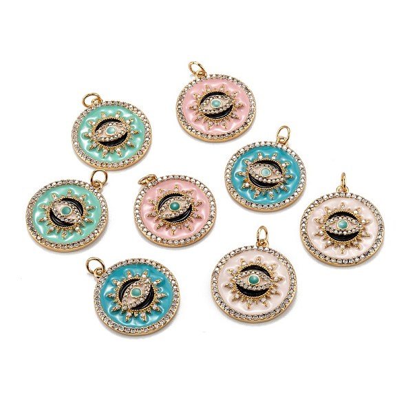 PandaHall Real 18K Gold Plated Brass Micro Pave Clear Cubic Zirconia Pendants, with Enamel and Jump Rings, Flat Round with Sun & Eye, Mixed..., Multicolor
PandaHall Real 18K Gold Plated Brass Micro Pave Clear Cubic Zirconia Pendants, with Enamel and Jump Rings, Flat Round with Sun & Eye, Mixed..., Multicolor