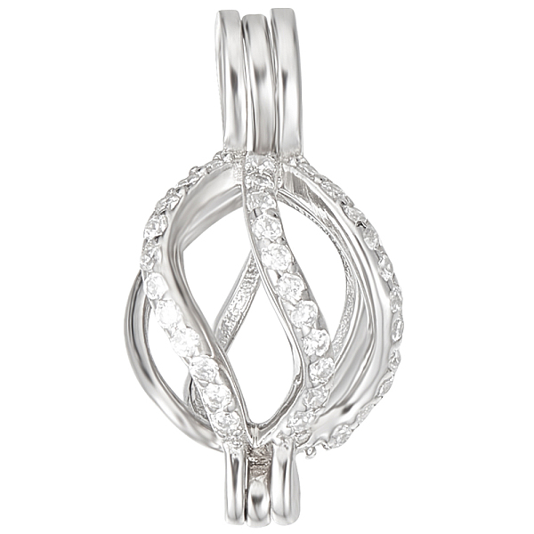 PandaHall Beebeecraft 1Pc Rhodium Plated 925 Sterling Silver Empty Bead Cage Pendants, with Cubic Zirconia, Platinum, Oval, 19.5x9.5x10.5mm...
PandaHall Beebeecraft 1Pc Rhodium Plated 925 Sterling Silver Empty Bead Cage Pendants, with Cubic Zirconia, Platinum, Oval, 19.5x9.5x10.5mm...