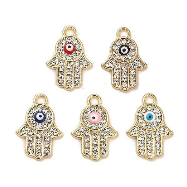 PandaHall Golden Plated Alloy Enamel Pendants, with Rhinestone, Long-Lasting Plated, Hamsa Hand with Evil Eye Charm, Mixed Color..., Multicolor
PandaHall Golden Plated Alloy Enamel Pendants, with Rhinestone, Long-Lasting Plated, Hamsa Hand with Evil Eye Charm, Mixed Color..., Multicolor