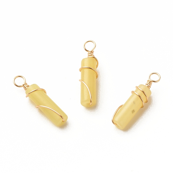 PandaHall Natural Lemon Jade Pendants, with Light Gold Tone Eco-Friendly Copper Wire Wrapped, Column, 20~21x5~5.5mm, Hole: 2.3~2.8mm Lemon...
PandaHall Natural Lemon Jade Pendants, with Light Gold Tone Eco-Friendly Copper Wire Wrapped, Column, 20~21x5~5.5mm, Hole: 2.3~2.8mm Lemon...