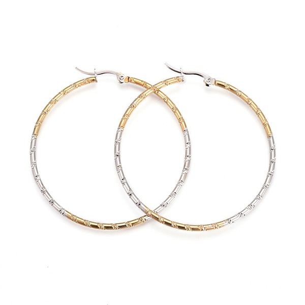 PandaHall 304 Stainless Steel Big Hoop Earrings, Hypoallergenic Earrings, Ring, Golden & Stainless Steel Color, 12 Gauge, 51x49x2mm, Pin...
PandaHall 304 Stainless Steel Big Hoop Earrings, Hypoallergenic Earrings, Ring, Golden & Stainless Steel Color, 12 Gauge, 51x49x2mm, Pin...
