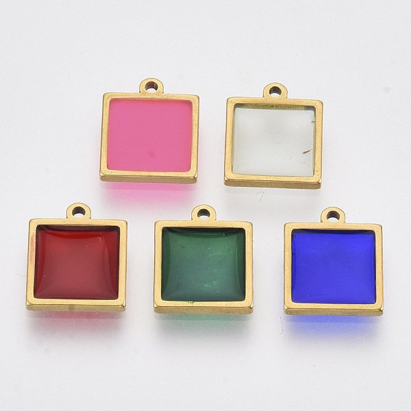 PandaHall 201 Stainless Steel Pendants, with Epoxy Resin, Square, Mixed Color, Golden, 12x10x1.5mm, Hole: 1.2mm Stainless Steel+Epoxy Resin..., Multicolor
PandaHall 201 Stainless Steel Pendants, with Epoxy Resin, Square, Mixed Color, Golden, 12x10x1.5mm, Hole: 1.2mm Stainless Steel+Epoxy Resin..., Multicolor