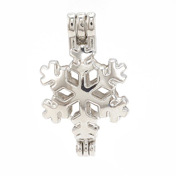 PandaHall Alloy Bead Cage Pendants, Hollow, Snowflakes, Platinum, 31.5x19x11mm, Hole: 3.5x2.5mm, Inner Measure: 17mm Alloy Snowflake
PandaHall Alloy Bead Cage Pendants, Hollow, Snowflakes, Platinum, 31.5x19x11mm, Hole: 3.5x2.5mm, Inner Measure: 17mm Alloy Snowflake