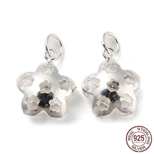 PandaHall 925 Sterling Silver Pendants, with Jump Rings, Hollow Flower Charms, Silver, 13x11x5mm, Hole: 4mm Sterling Silver Flower
PandaHall 925 Sterling Silver Pendants, with Jump Rings, Hollow Flower Charms, Silver, 13x11x5mm, Hole: 4mm Sterling Silver Flower