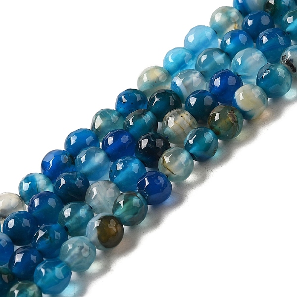 PandaHall Natural Striped Agate/Banded Agate Beads, Dyed, Faceted, Round, Blue, Size: about 6mm in diameter, hole: 1mm, 63pcs/strand, 15.5...
PandaHall Natural Striped Agate/Banded Agate Beads, Dyed, Faceted, Round, Blue, Size: about 6mm in diameter, hole: 1mm, 63pcs/strand, 15.5...