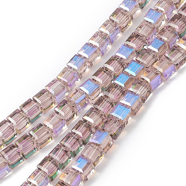 PandaHall Transparent Electroplate Glass Beads Strands, Faceted, Cube, AB Color Plated, Medium Orchid, 7x7x7mm, Hole: 1.2mm, about...
PandaHall Transparent Electroplate Glass Beads Strands, Faceted, Cube, AB Color Plated, Medium Orchid, 7x7x7mm, Hole: 1.2mm, about...