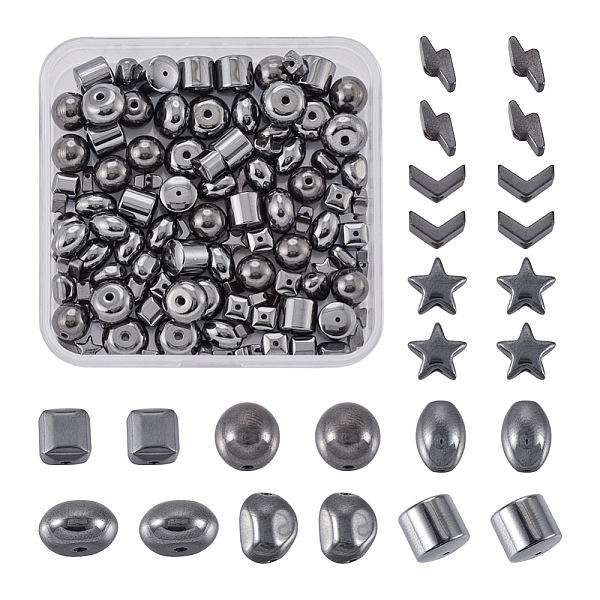 PandaHall Craftdady 135Pcs 9 Styles Non-magnetic Synthetic Hematite Beads, Star & Nuggets & Oval & Round, Mixed Shape, 15pcs/style...
PandaHall Craftdady 135Pcs 9 Styles Non-magnetic Synthetic Hematite Beads, Star & Nuggets & Oval & Round, Mixed Shape, 15pcs/style...