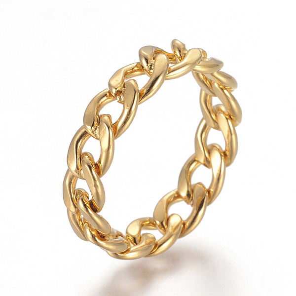 PandaHall Unisex 304 Stainless Steel Rings, Curb Chains Finger Rings, Unwelded, Wide Band Rings, Golden, Size 7, 17mm, 5.5mm 304 Stainless...
PandaHall Unisex 304 Stainless Steel Rings, Curb Chains Finger Rings, Unwelded, Wide Band Rings, Golden, Size 7, 17mm, 5.5mm 304 Stainless...