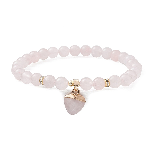 PandaHall Natural Rose Quartz Round Beaded Stretch Bracelets, with Heart Charms, Inner Diameter: 2-1/8~2-1/4 inch(5.4~5.6cm) Rose Quartz...
PandaHall Natural Rose Quartz Round Beaded Stretch Bracelets, with Heart Charms, Inner Diameter: 2-1/8~2-1/4 inch(5.4~5.6cm) Rose Quartz...