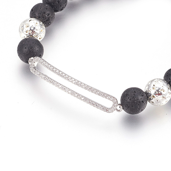 PandaHall Stretch Bracelets, with Long-Lasting Plated Electroplated Natural Lava Rock, Natural Lava Rock and Brass Cubic Zirconia Beads..., Clear
PandaHall Stretch Bracelets, with Long-Lasting Plated Electroplated Natural Lava Rock, Natural Lava Rock and Brass Cubic Zirconia Beads..., Clear
