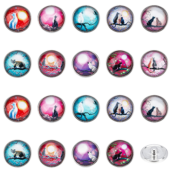 PandaHall 20 Pcs Luminous Cat Snap Button Jewerly Charms, 20mm Round Glass Cat Jewerly 20 Styles Interchangeable Buttons for Making DIY...
PandaHall 20 Pcs Luminous Cat Snap Button Jewerly Charms, 20mm Round Glass Cat Jewerly 20 Styles Interchangeable Buttons for Making DIY...