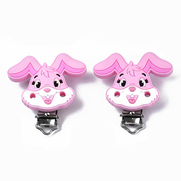 PandaHall Food Grade Eco-Friendly Silicone Baby Pacifier Holder Clips, with 304 Stainless Steel Clips, Rabbit, Pearl Pink, 56x55x21mm, Hole...
PandaHall Food Grade Eco-Friendly Silicone Baby Pacifier Holder Clips, with 304 Stainless Steel Clips, Rabbit, Pearl Pink, 56x55x21mm, Hole...