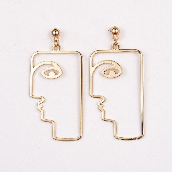 PandaHall Brass Dangle Earrings, with Plastic Ear Nuts and Brass Ear Nuts, Face, Real 18K Gold Plated, 46~47mm, Pin: 0.7mm Brass
PandaHall Brass Dangle Earrings, with Plastic Ear Nuts and Brass Ear Nuts, Face, Real 18K Gold Plated, 46~47mm, Pin: 0.7mm Brass