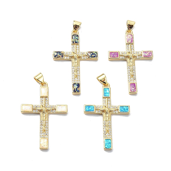 PandaHall Religion Theme Brass Micro Pave Clear Cubic Zirconia Pendants, with Sythetic Opal, Cross, Real 18K Gold Plated, 33.5x22x3.5mm..., Multicolor
PandaHall Religion Theme Brass Micro Pave Clear Cubic Zirconia Pendants, with Sythetic Opal, Cross, Real 18K Gold Plated, 33.5x22x3.5mm..., Multicolor