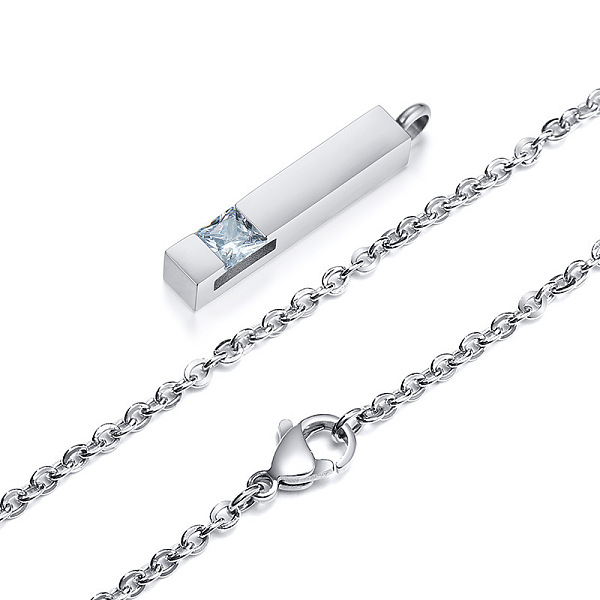 PandaHall Clear Cubic Zirconia Cuboid Urn Ashes Pendant Necklace, Stainless Steel Memorial Jewelry for Women, Stainless Steel Color, 19.69...
PandaHall Clear Cubic Zirconia Cuboid Urn Ashes Pendant Necklace, Stainless Steel Memorial Jewelry for Women, Stainless Steel Color, 19.69...