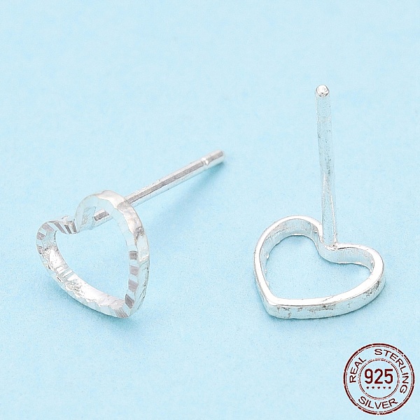 PandaHall 925 Sterling Silver Hollow Heart Stud Earrings, with S925 Stamp, Silver, 6.2x7mm, Pin: 0.8mm Sterling Silver
PandaHall 925 Sterling Silver Hollow Heart Stud Earrings, with S925 Stamp, Silver, 6.2x7mm, Pin: 0.8mm Sterling Silver