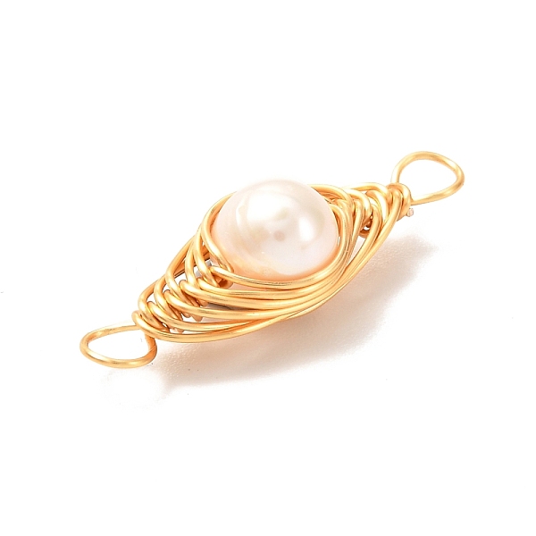 PandaHall Natural Cultured Freshwater Pearl Beads Links Connectors, with Real 18K Gold Plated Eco-Friendly Copper Wire, Round, White...
PandaHall Natural Cultured Freshwater Pearl Beads Links Connectors, with Real 18K Gold Plated Eco-Friendly Copper Wire, Round, White...
