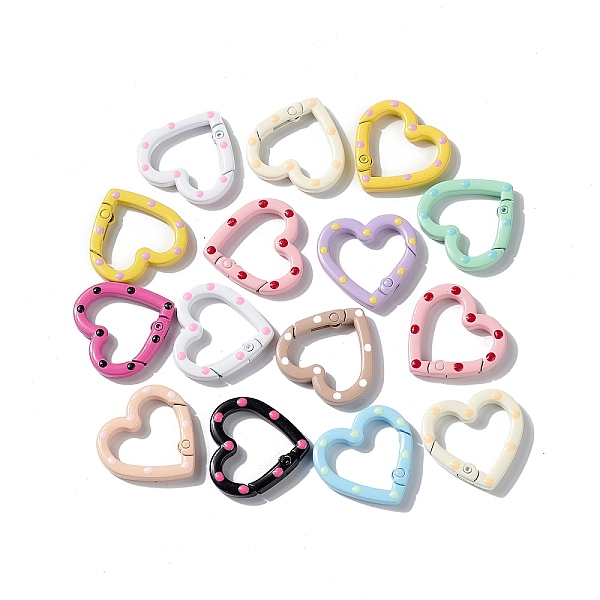 PandaHall Spray Painted Alloy Spring Gate Rings, Heart, Mixed Color, 25x26x4.5mm, Inner Diameter: 14x14.5mm Alloy Multicolor
PandaHall Spray Painted Alloy Spring Gate Rings, Heart, Mixed Color, 25x26x4.5mm, Inner Diameter: 14x14.5mm Alloy Multicolor