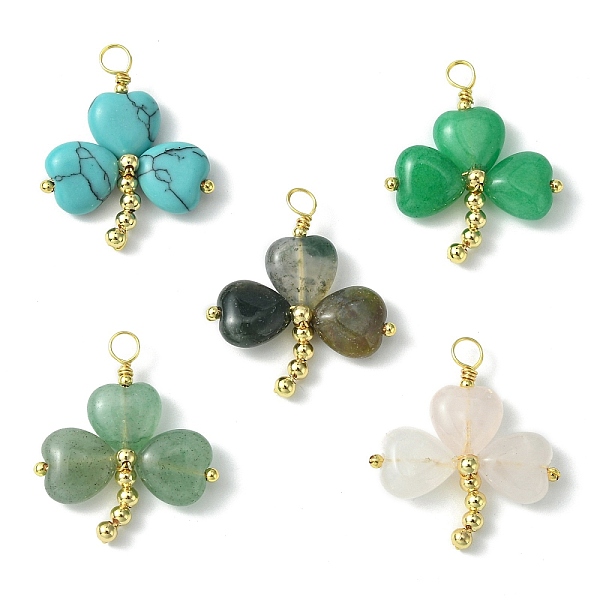 PandaHall Saint Patrick's Day Natural & Synthetic Mixed Gemstone Pendants, Clover Charms with Golden Plated Brass Findings, Mixed Dyed and...
PandaHall Saint Patrick's Day Natural & Synthetic Mixed Gemstone Pendants, Clover Charms with Golden Plated Brass Findings, Mixed Dyed and...