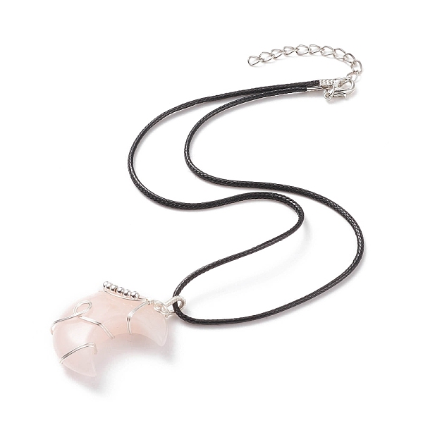 PandaHall Natural Rose Quartz Crescent Moon Pendant Necklace, Brass Wrapped Gemstone Necklace with Waxed Cord for Women, 17.40 inch(44.2cm)...
PandaHall Natural Rose Quartz Crescent Moon Pendant Necklace, Brass Wrapped Gemstone Necklace with Waxed Cord for Women, 17.40 inch(44.2cm)...